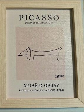 Picasso-Inspired Dog Art Print - French art museum theme